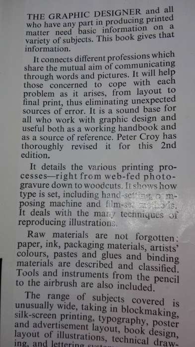 GRAPHIC DESIGN AND REPRODUCTION TECHNIQUES by PETER CROY ( 1972 ) printing