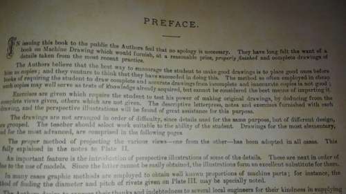 MACHINE DRAWING  Book 1  13th Edition  Enlarged  T Jones ; T G Jones 1912