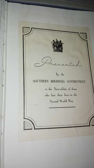 THE WAR HISTORY OF SOUTHERN RHODESIA 1939 - 45 ; J F MACDONALD Volumes 1 and 2