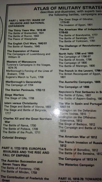 ATLAS of MILITARY STRATEGY  The Art Theory and Practice of War 1618 - 1878 by David G Chandler