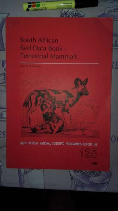 South African Red Data Book Terrestrial Mammals  Reay H N Smithers  Report No 125