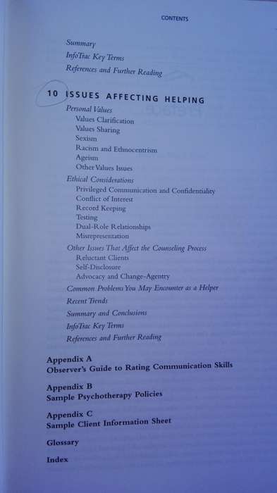 EFFECTIVE HELPING INTERVIEWING and COUNSELLING TECHNIQUES SIXTH . BARBARA F OKUN incl communication