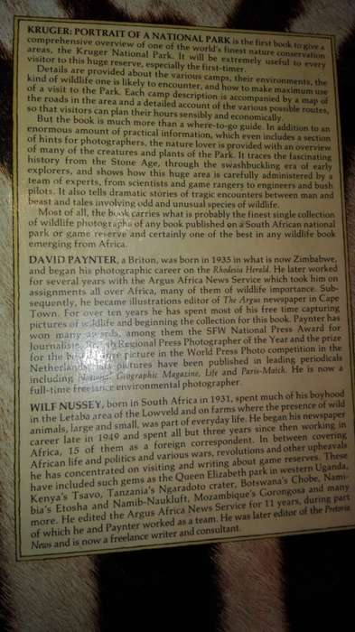 KRUGER PORTRAIT OF A NATIONAL PARK by DAVID PAYNTER WILF NUSSEY ( Kruger National Park KNP  ))