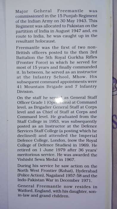 FRED`S FOIBLES Major General  RSM F L FREEMANTLE , VSM Memoirs 5th Gorkha Rifles Frontier Forces