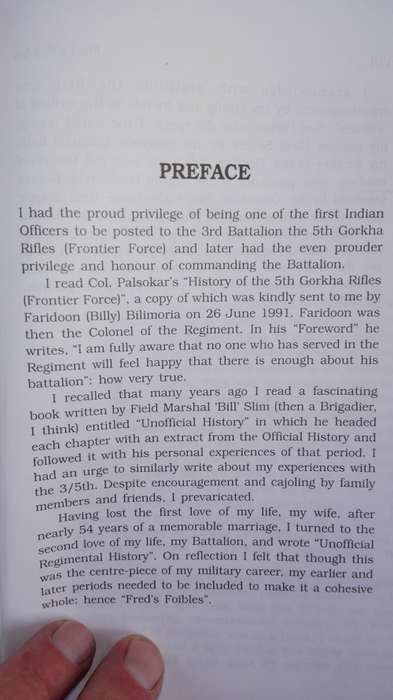 FRED`S FOIBLES Major General  RSM F L FREEMANTLE , VSM Memoirs 5th Gorkha Rifles Frontier Forces