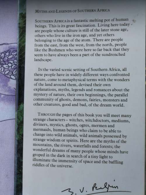 MYTHS AND LEGENDS OF SOUTHERN AFRICA by PENNY MILLER