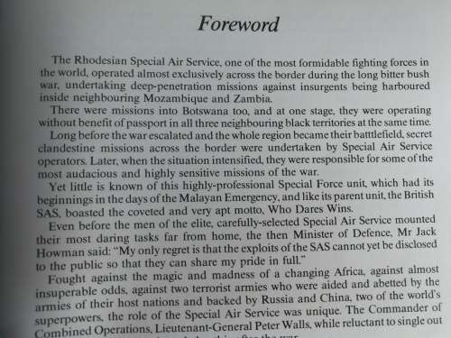 THE ELITE The Story of the RHODESIAN SPECIAL AIR SERVICE  Barbara Cole