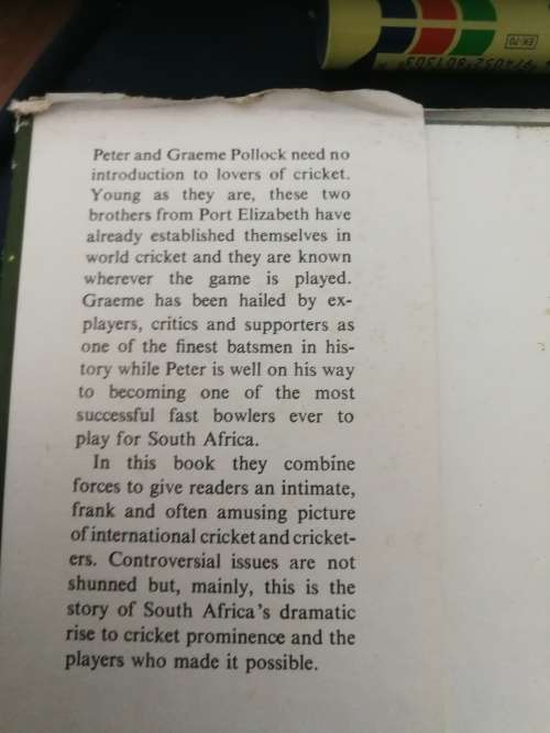 PETER and GRAEME POLLOCK BOUNCES and BOUNDARIES ( South African Cricket 1968 )