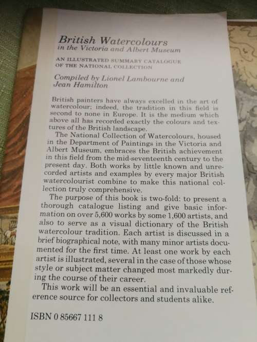 BRITISH WATERCOLOURS in the VICTORIA and ALBERT MUSEUM Lionel Lambourne and  ( Art Painting )