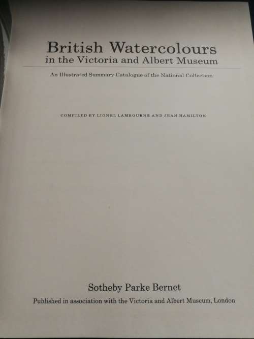 BRITISH WATERCOLOURS in the VICTORIA and ALBERT MUSEUM Lionel Lambourne and  ( Art Painting )