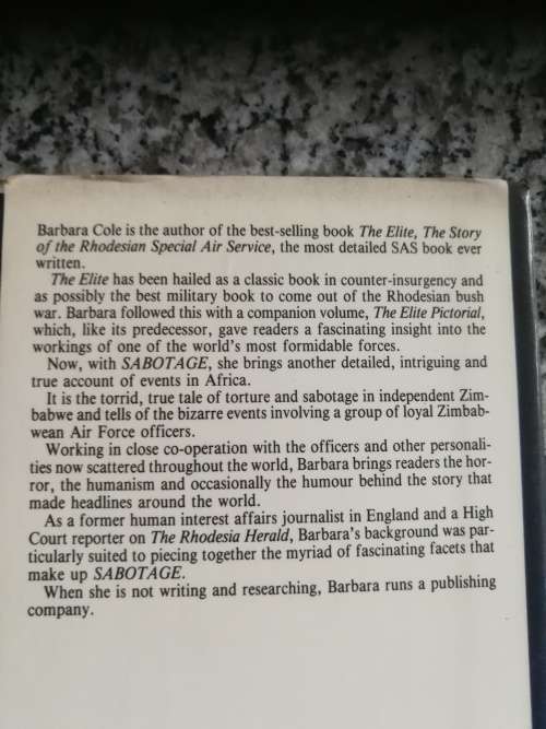 SABOTAGE AND TORTURE as told to BARBARA COLE ( Rhodesian War  )