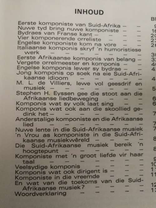 KOMPONISTE VAN SUID-AFRIKA  deur JAN BOUWS ( Musiek  )
