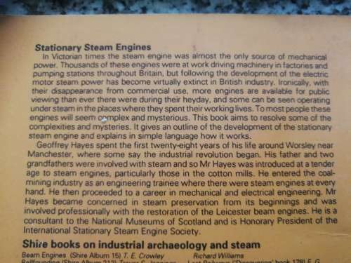 STATIONARY STEAM ENGINES GEOFFREY HAYES Shire Album no. 42