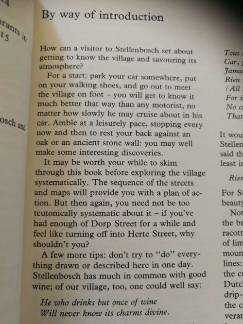 FOOTLOOSE IN STELLENBOSCH A VISITORS GUIDE HANNES MEIRING TERS van der Huyssteen