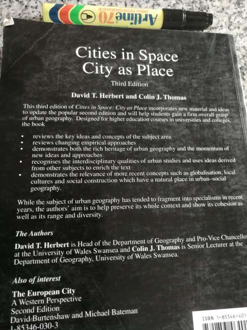 CITIES IN SPACE CITY AS PLACE DAVID T HERBERT COLIN J THOMAS Geography  architecture