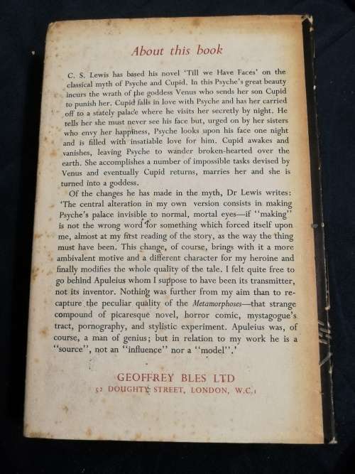 C S LEWIS TILL WE HAVE FACES