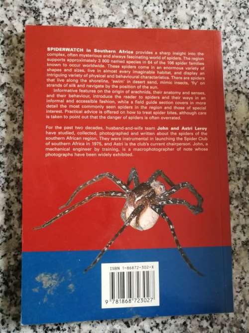 SPIDERWATCH IN SOUTHERN AFRICA ASTRI & JOHN LEROY   First Edition 2000  ( Spiders )