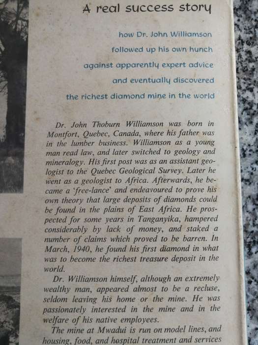 THE DIAMOND SEEKER The Story of John Williamson HEINZ HEIDGEN 1959