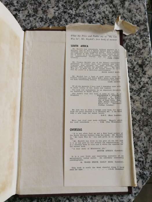 SIGNED The Hon. THOMAS BOYDELL MY LUCK`S STILL IN 2nd Book of Memoirs with more on GENERAL SMUTS