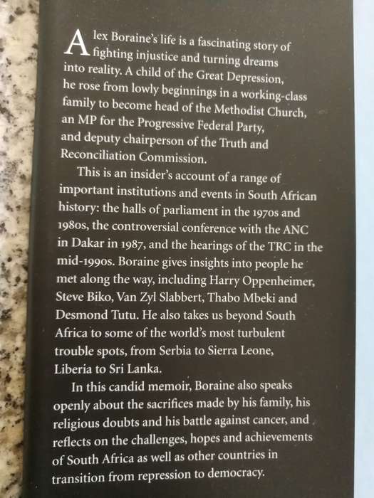 ALEX BORAINE A LIFE IN TRANSITION  with Foreword by Archbishop Desmond Tutu