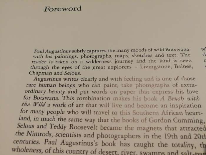 BOTSWANA A BRUSH WITH THE WILD PAUL AUGUSTINUS Foreword by Ian Player  ( wildlife )