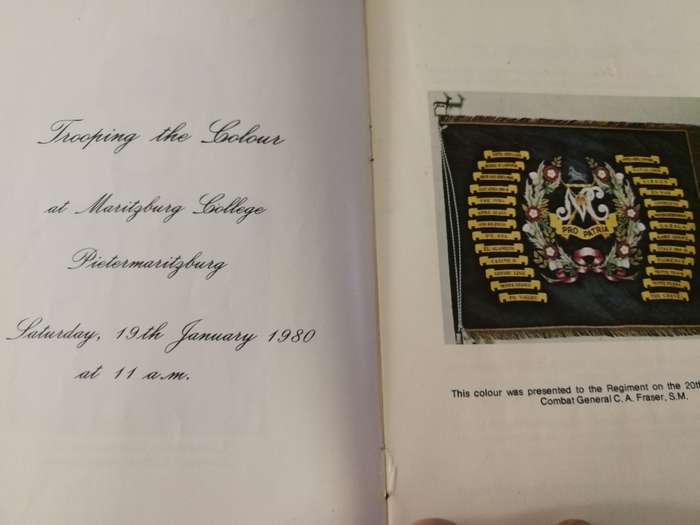 PRO PATRIA NATAL CARBINEER TROOPING THE COLOUR  at MARITZBURG COLLEGE 19 JANUARY 1980 Booklet