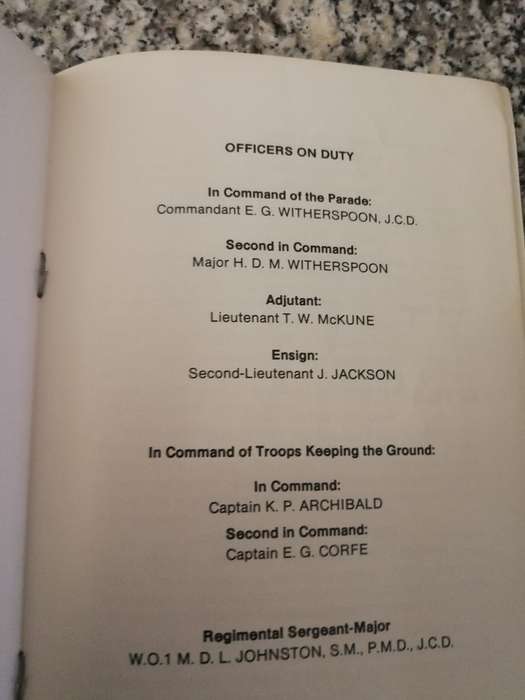 PRO PATRIA NATAL CARBINEER TROOPING THE COLOUR  at MARITZBURG COLLEGE 19 JANUARY 1980 Booklet