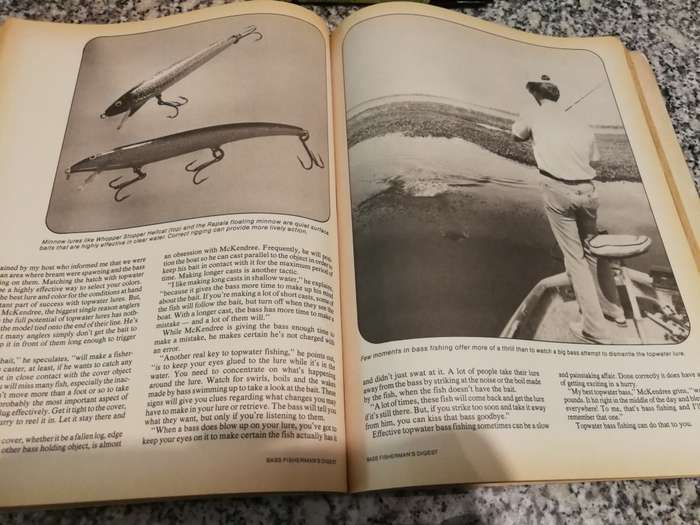 BASS FISHERMAN`S DIGEST   ( flyfishing fly fishing fly tying  )  please note condition