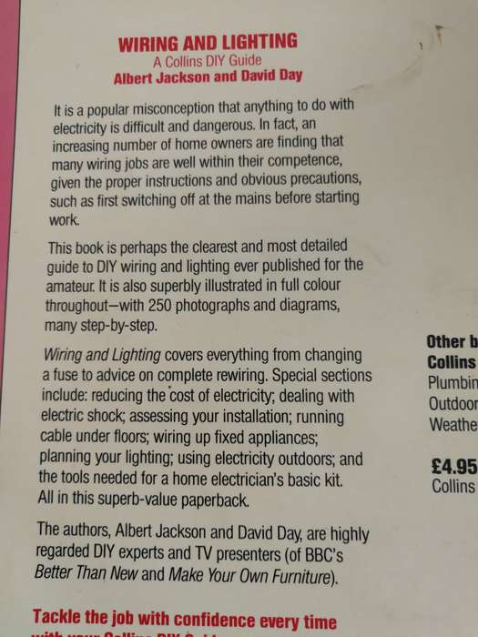 WIRING AND LIGHTING COLLINS DIY GUIDE ALBERT JACKSON DAVID DAY (  electrical engineering  )