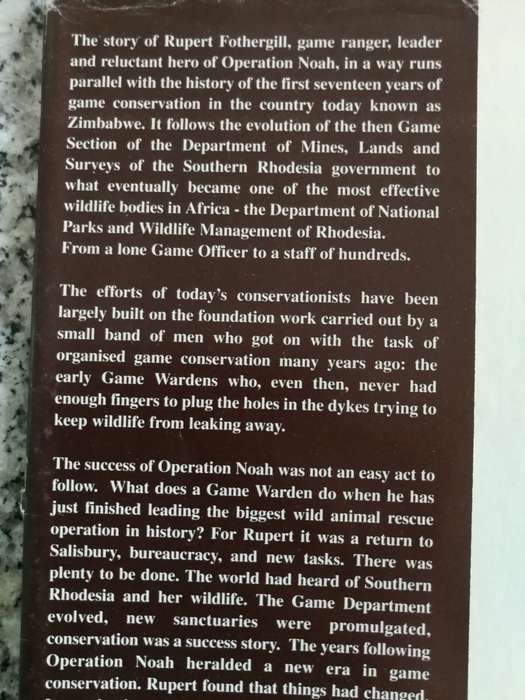 RUPERT FOTHERGILL BRIDGING A CONSERVATION ERA BY and SIGNED by KEITH MEADOWS ( Rhodesiana )