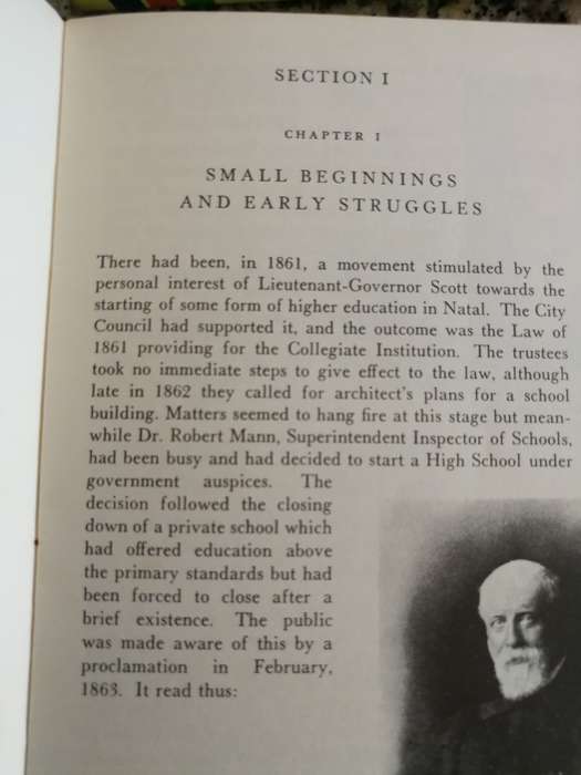 MARITZBURG COLLEGE 1863-1963 Being a History of Maritzburg High School & of Maritzburg R W KENT