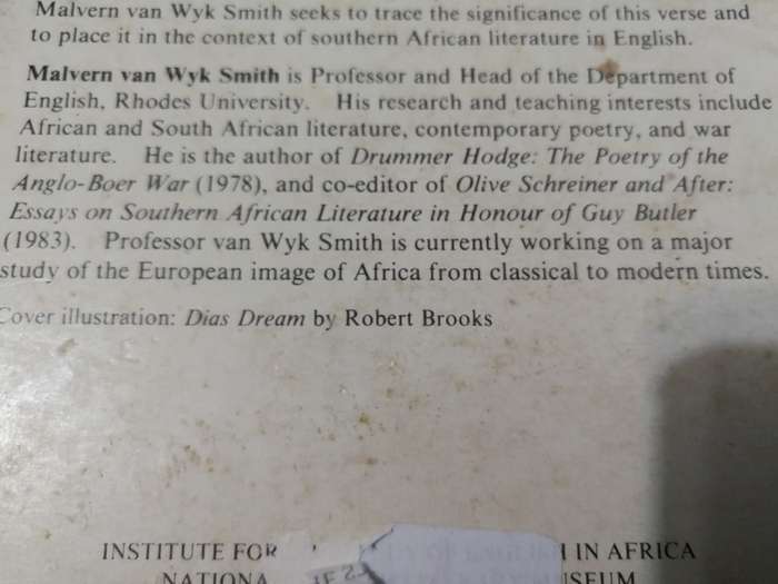 SHADES OF ADAMASTOR AN ANTHOLOGY OF POETRY AFRICA & THE PORTUGUESE CONNECTION M van WYK SMITH