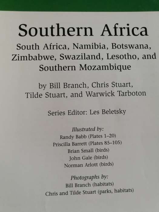TRAVELLERS WILDLIFE GUIDES SOUTHERN AFRICA BILL BRANCH et al including Birds Reptiles and Mammals