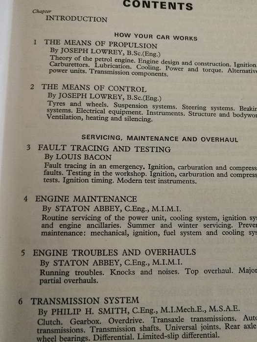 ODHAMS NEW MANUAL Ed. LEONARD HOLMES How your car works , Servicing , Purchase Reprint 1977
