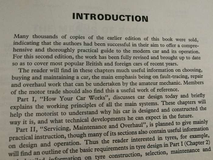 ODHAMS NEW MANUAL Ed. LEONARD HOLMES How your car works , Servicing , Purchase Reprint 1977