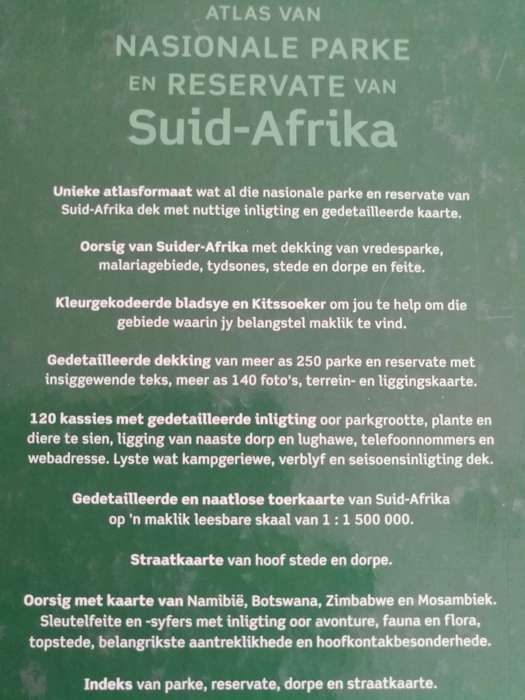 ATLAS VAN NASIONALE PARKE EN RESERVATE VAN SUID AFRIKA MAPSTUDIO Teks MARIELLE RENSSEN