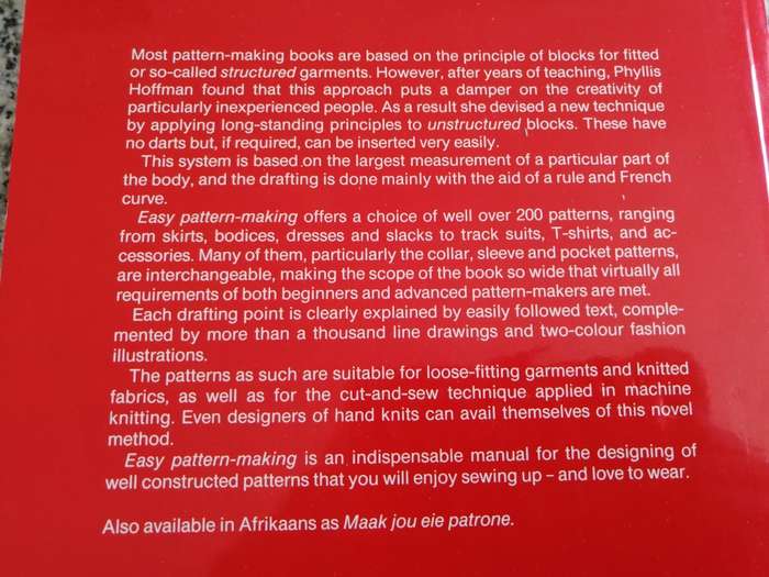 EASY PATTERN MAKING PHYLLIS HOFFMAN South African Guide to 200 mix & match designs (  patterns   )
