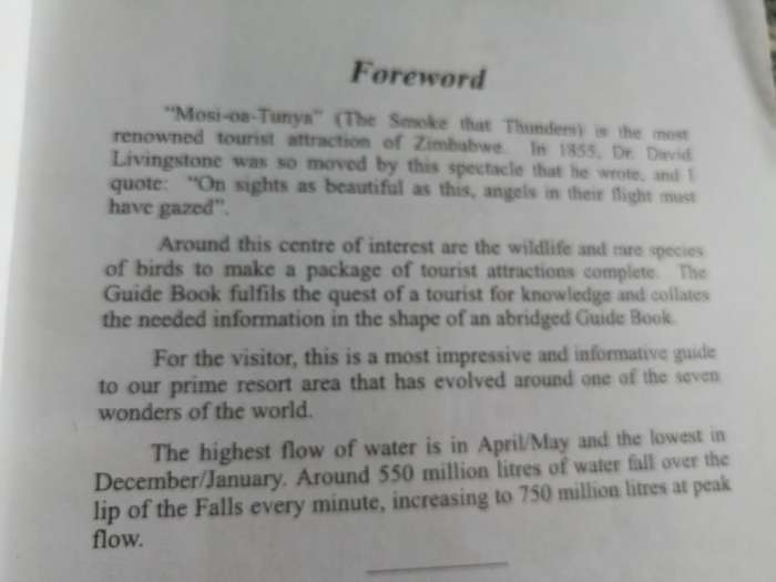 VICTORIA FALLS INFORMATION GUIDE MOSIOA TUNYA The Smoke that Thunders