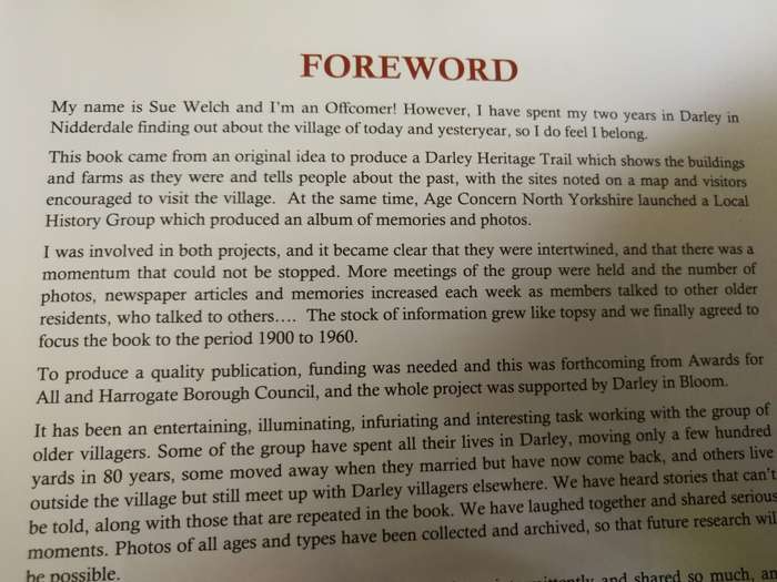 DARLEY REMEMBERED 60 YEARS OF PHOTOGRAPHS AND MEMORIES Compiled by SUE WELCH