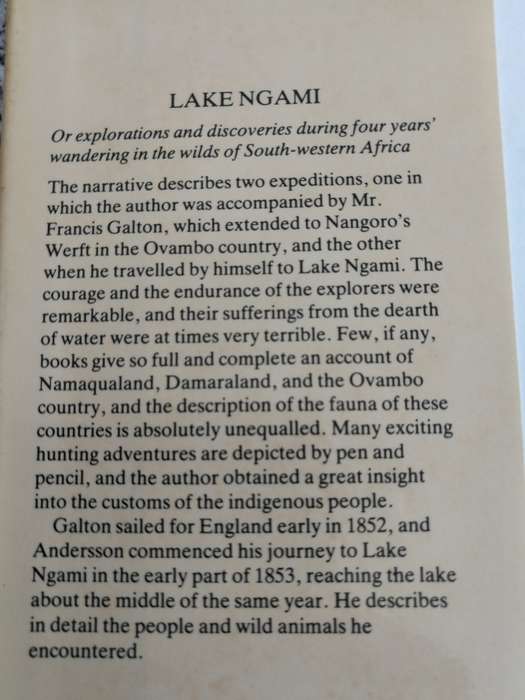 LAKE NGAMI or EXPLORATIONS and Discovery CHARLES JOHN ANDERSSON Facsimile Reprint 1987