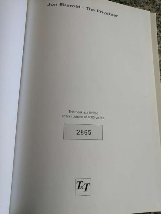 JON EKEROLD THE PRIVATEER Limited Edition number 2865 of 4000 copies