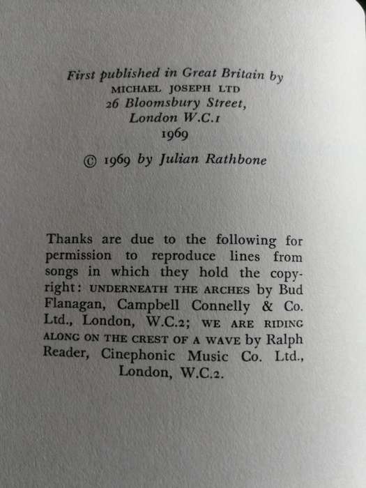 JULIAN RATHBONE WITH MY KNIVES I KNOW I`M GOOD ( First edition 1969 )