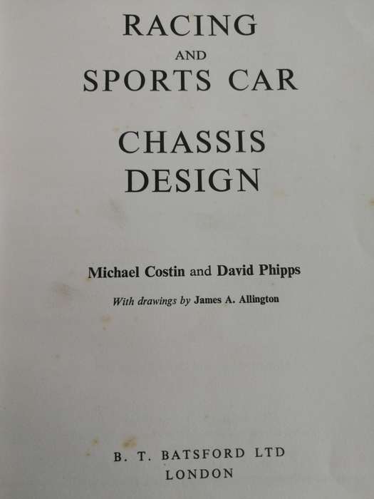 RACING & SPORTS CAR CHASSIS DESIGN M COSTIN and D PHIPPS Second Imp. 1962