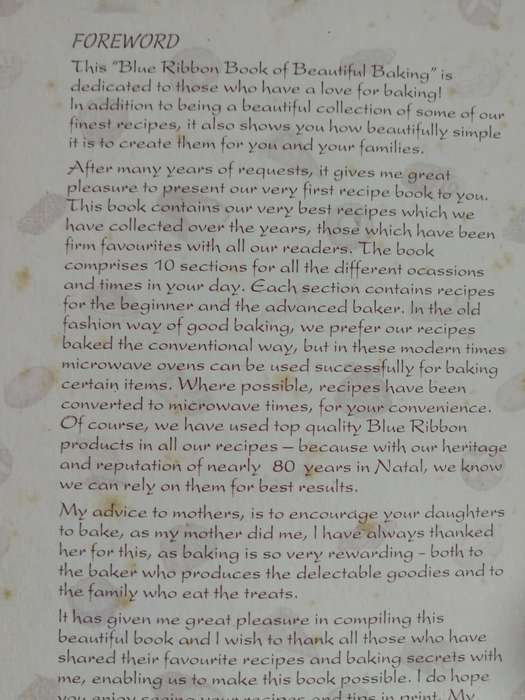THE BLUE RIBBON BOOK OF BEAUTIFUL BAKING compiled by SHELLEY STEVENSON ( please note condition )