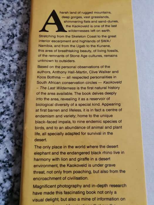 Clive Walker KAOKOVELD The Last Wilderness ANTHONY HALL MARTIN CLIVE WALKER J du P BOTHMA