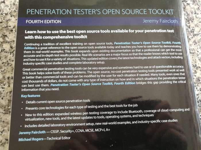 PENTERATION TESTERS OPEN SOURCE TOOLKIT FOURTH EDITION 2016 JEREMY FAIRCLOTH ( tools )