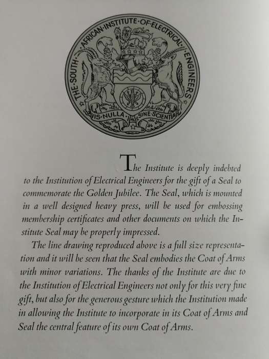 THE GOLDEN JUBILEE  of the SOUTH AFRICAN INSTITUTE of ELECTRICAL ENGINEERS 1959