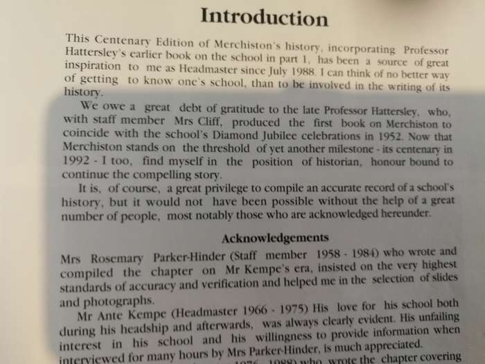 READY AYE READY A History of Merchiston Preparatory School 1892 - 1992  ( Pietermaritzburg )