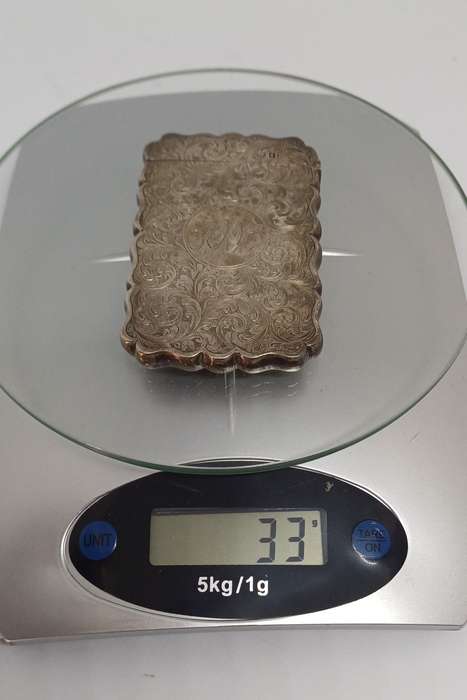 Stunning silver card case with year 1905 also engraved