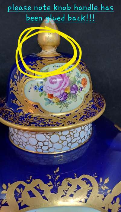 ANTIQUE DRESDEN JAR WITH LID